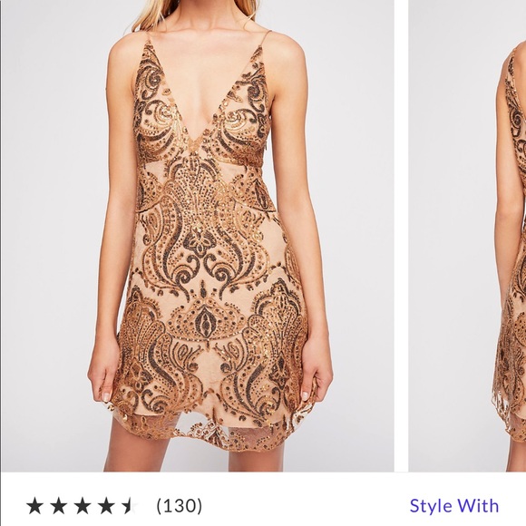 Free People Dresses & Skirts - Nude embroidered/beaded Free People mini dress